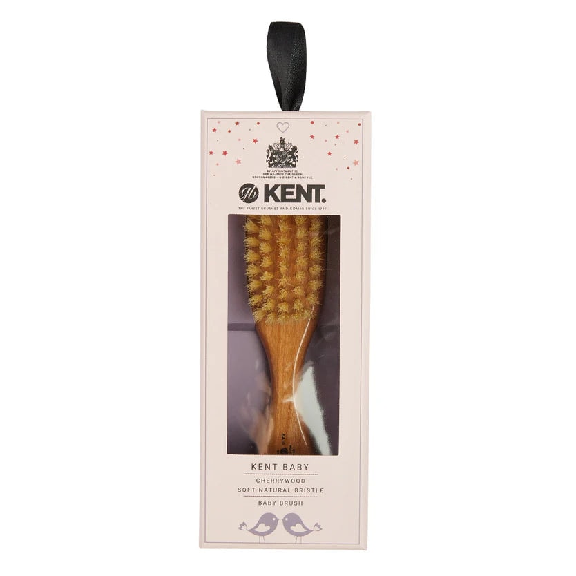 Finest Soft Pure White Bristle Cherrywood Baby Brush by Kent