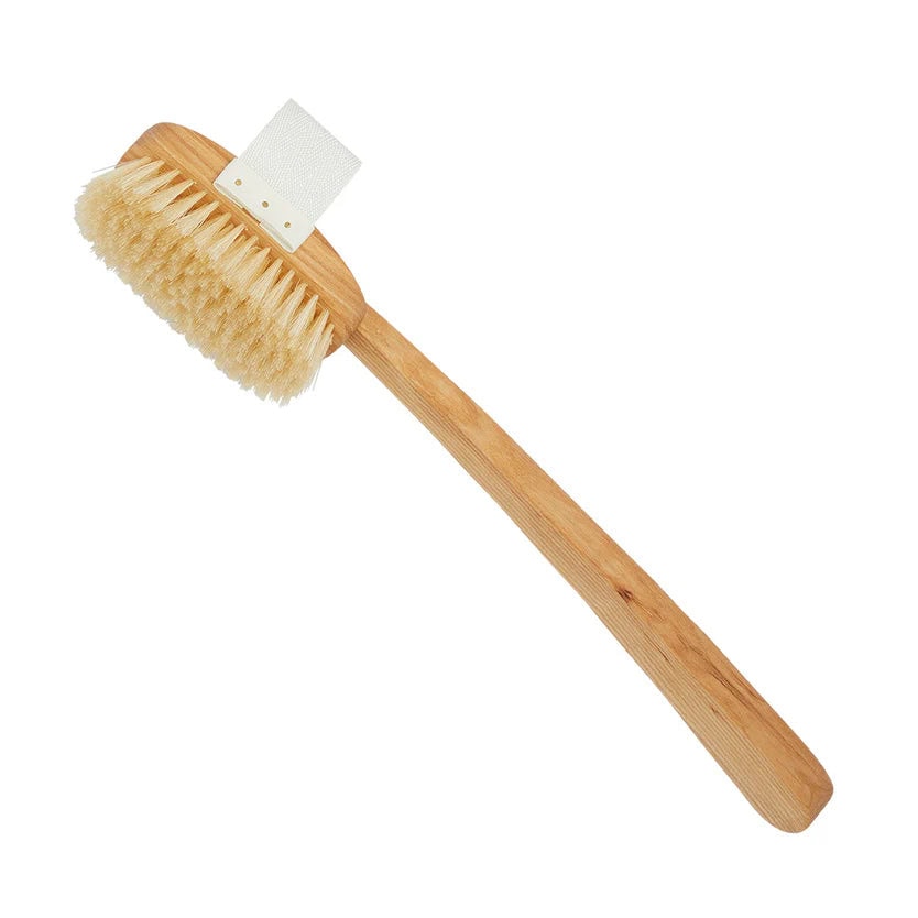 Luxury Ash Pure White Bristle Bath Brush with Detachable Head by Kent