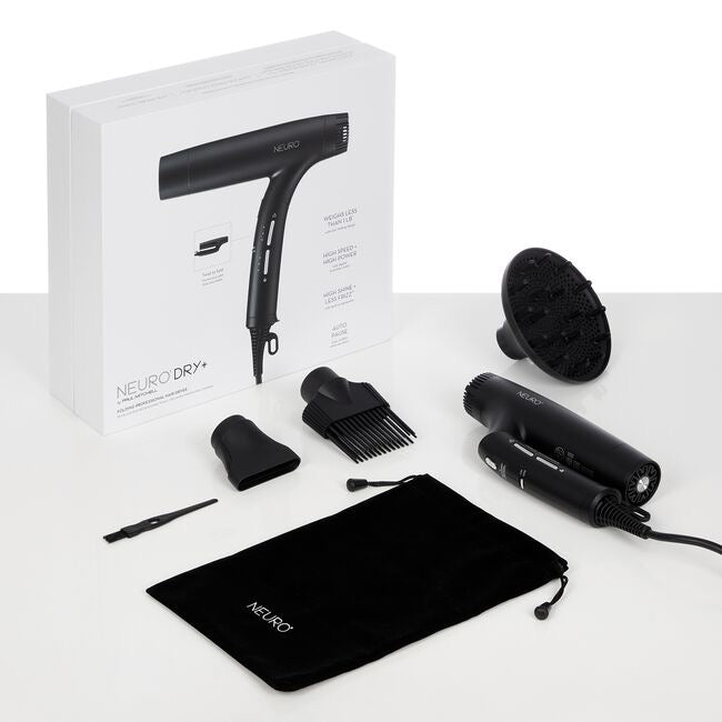 Paul Mitchell Neuro Dry Plus Folding Professional Dual Voltage Hair Dryer for fast frizz controlled blowouts in Canada at Curious Salon s 