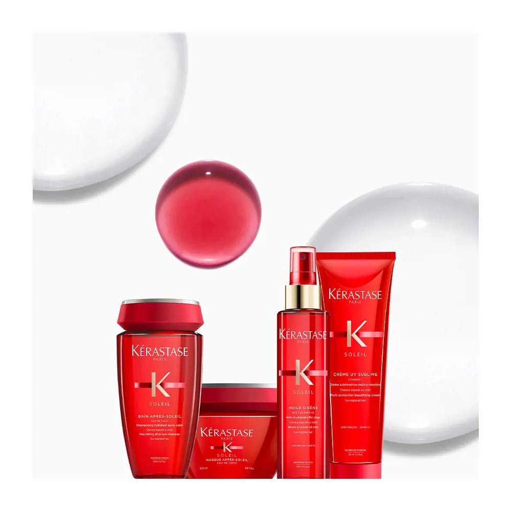 Kérastase Soleil sun protection hair care products — shop UV protection shampoos, masks and treatments for colour-treated and sun-exposed hair at Curious Salons Canada