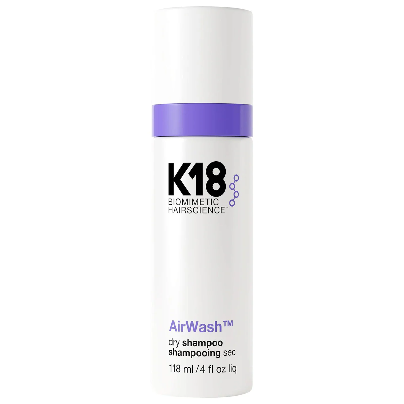 K18 AirWash non-aerosol dry shampoo available in Canada at Curious Salons