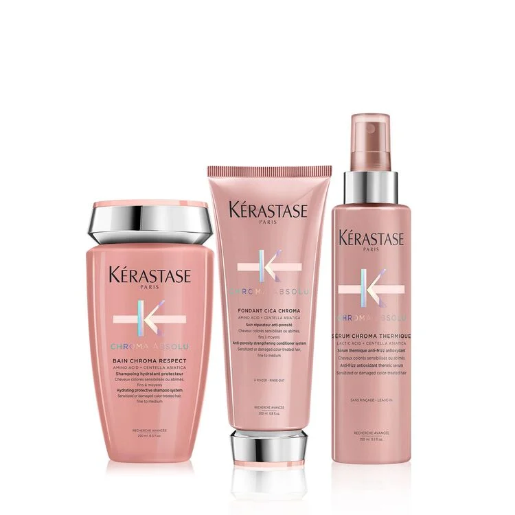 Kérastase Chroma Absolu haircare set for colour-treated hair protection and shine