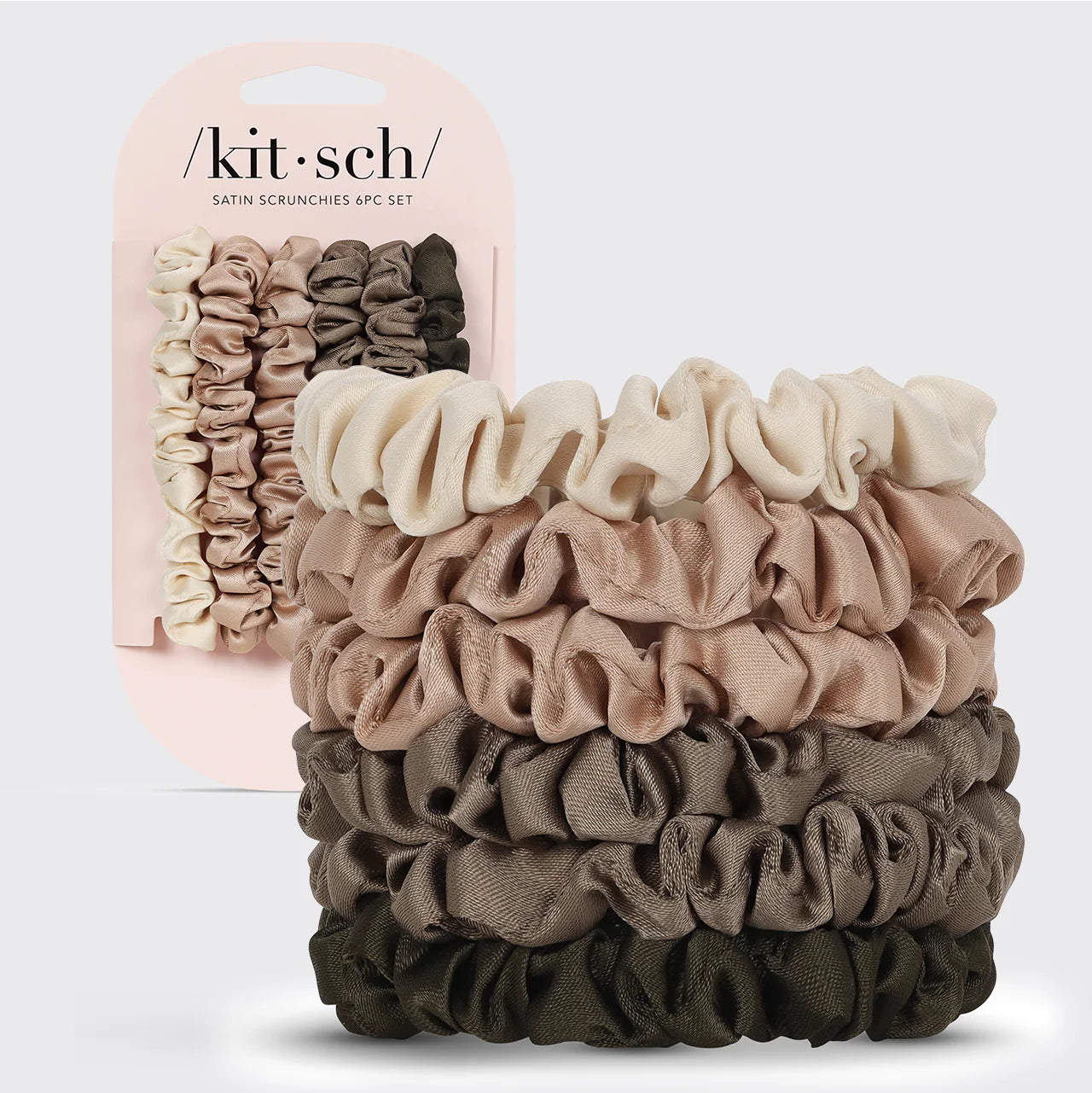 Ultra Petite Satin Scrunchies 6pc - Eucalyptus | Eco-Friendly Hair Care