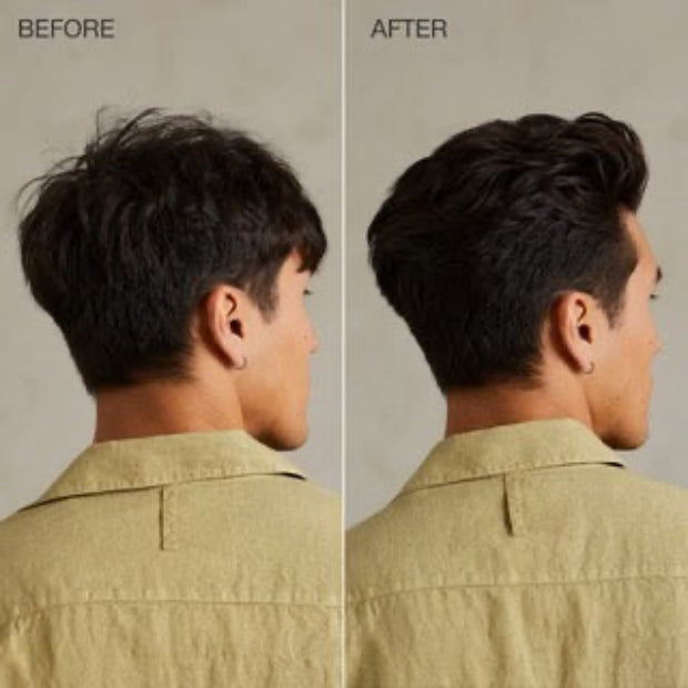 Before and after comparison of a person's hairstyle with Paul Mitchell Tea Tree Special Shampoo for refreshing scalp cleanse and oily hair in Canada