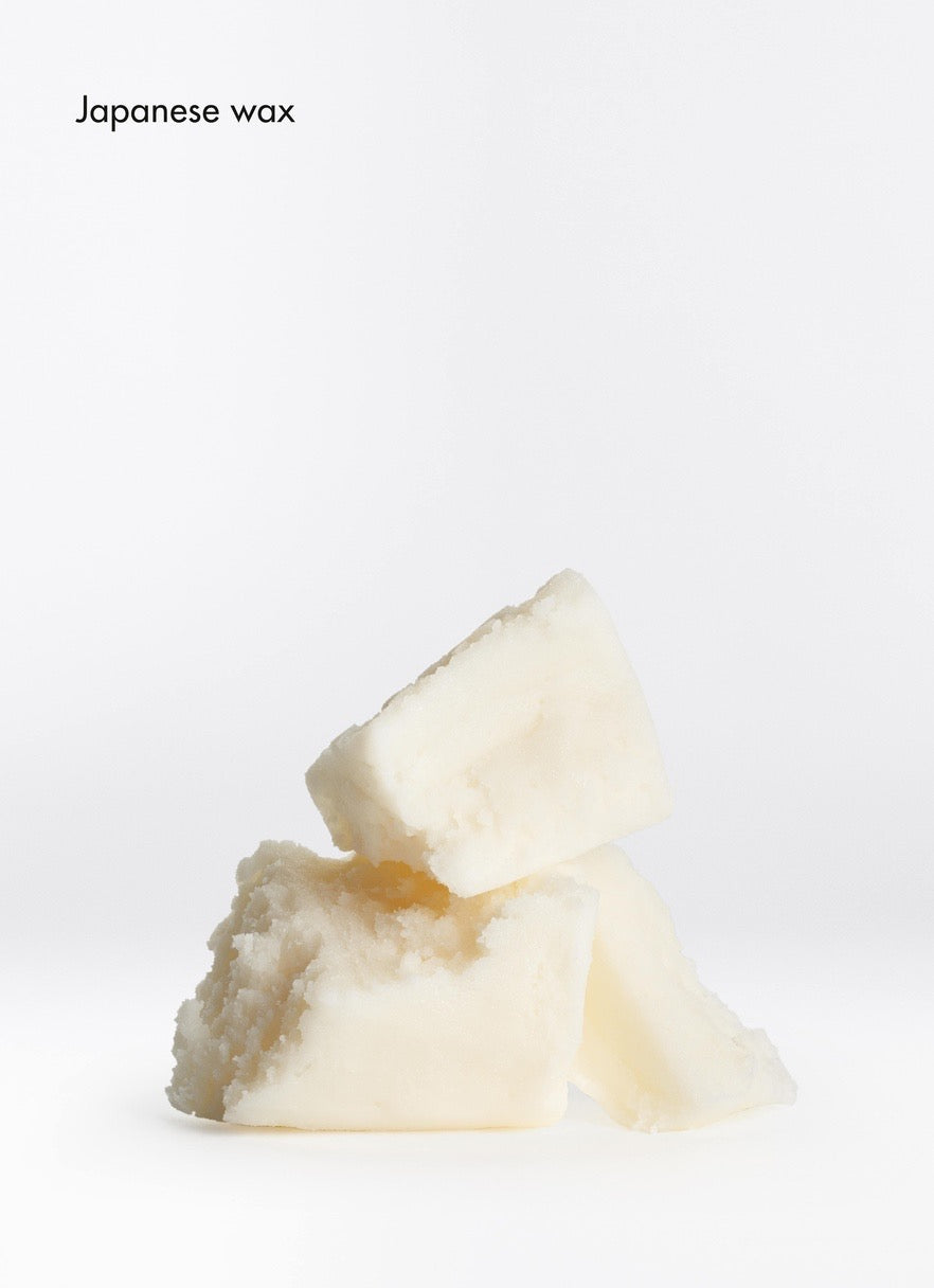 Two pieces of Japanese wax on a white background