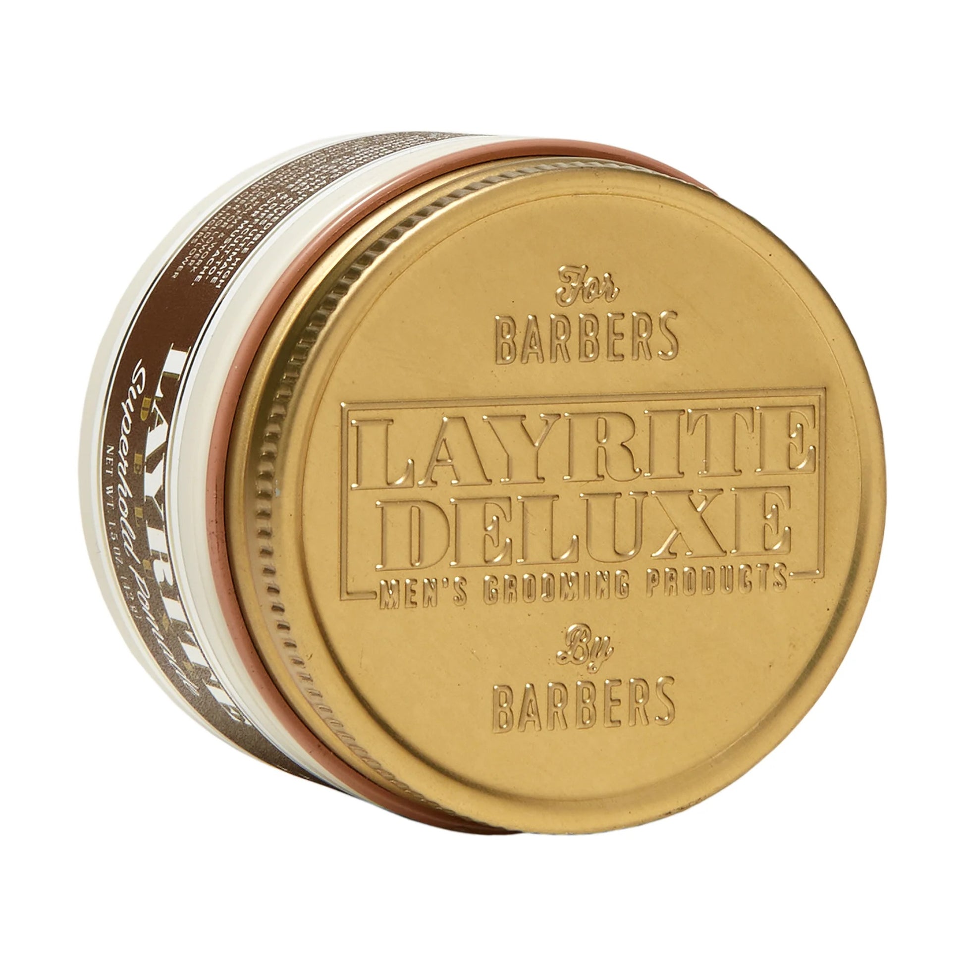 Jar of Layrite Deluxe men's grooming products on a white background Canada