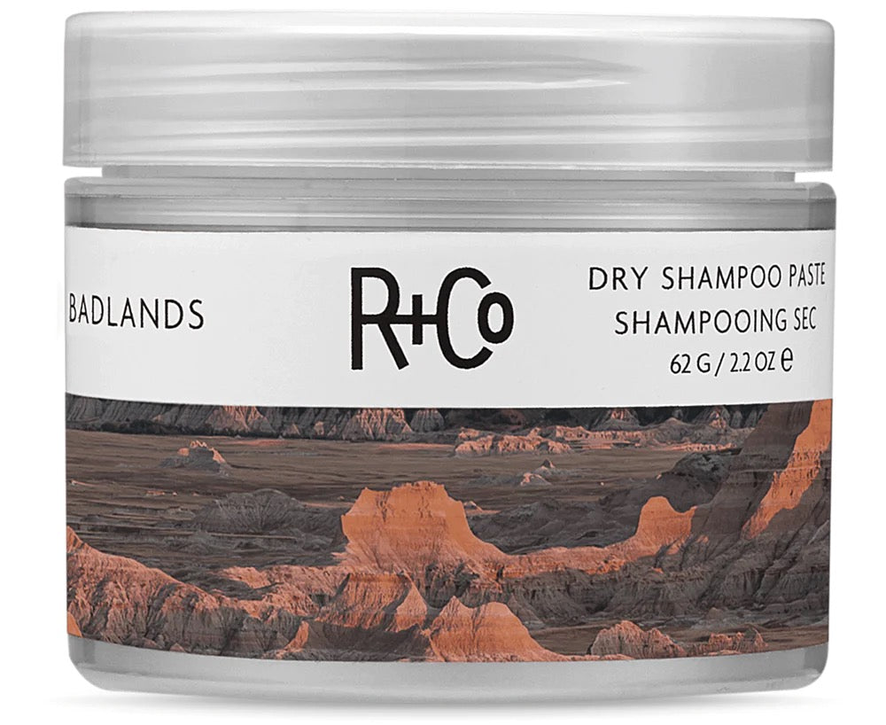 R+Co BADLANDS non-aerosol dry shampoo and styling paste