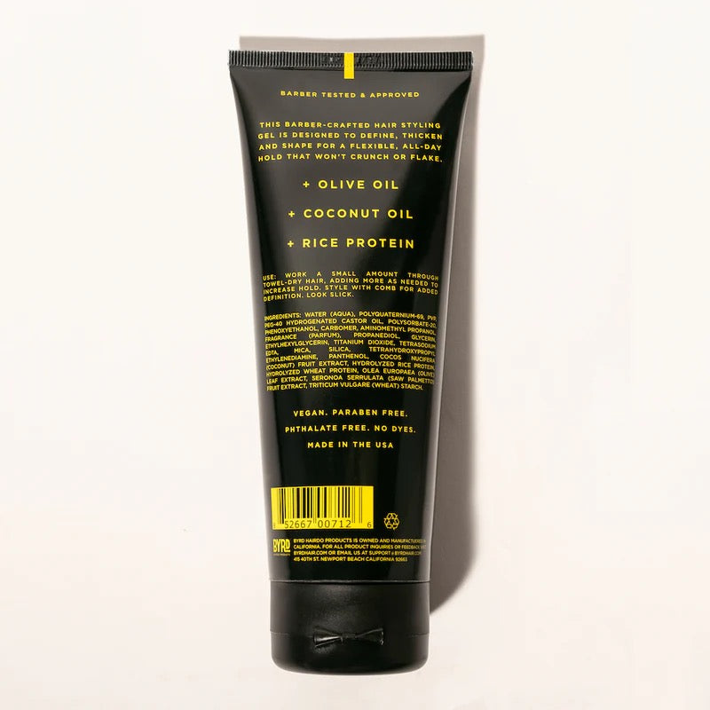 Black tube ofBYRD Styling Gel strong hold natural finish hair gel in Canada