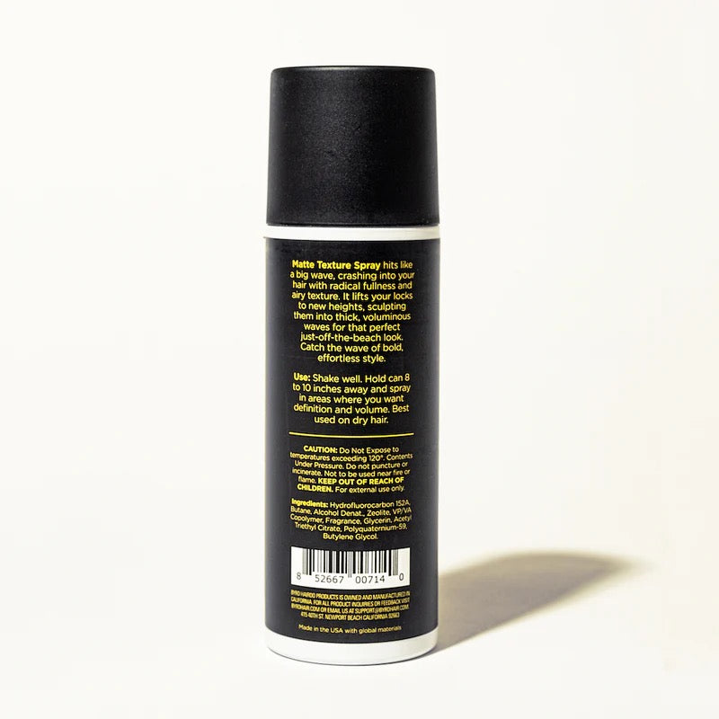Black spray can BYRD Big Wave Matte Texture Spray  