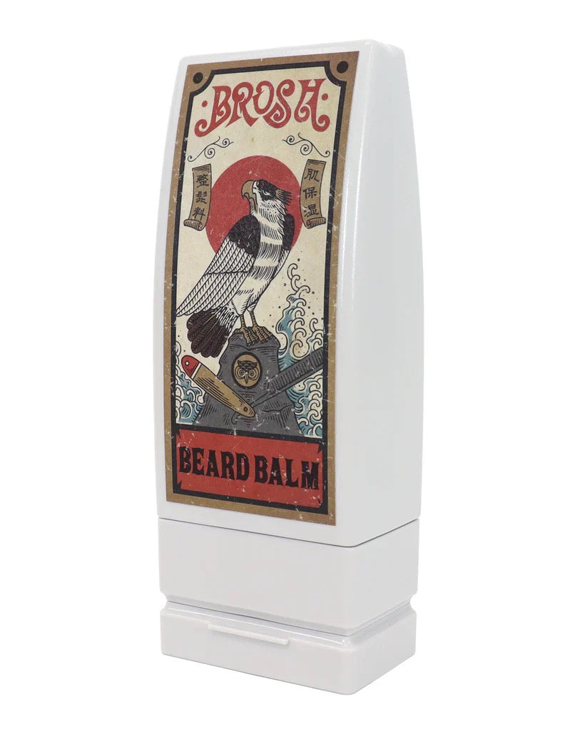 BROSH Beard Balm for softening dry coarse beards and adding natural shine in Canada at Curious Salons 
