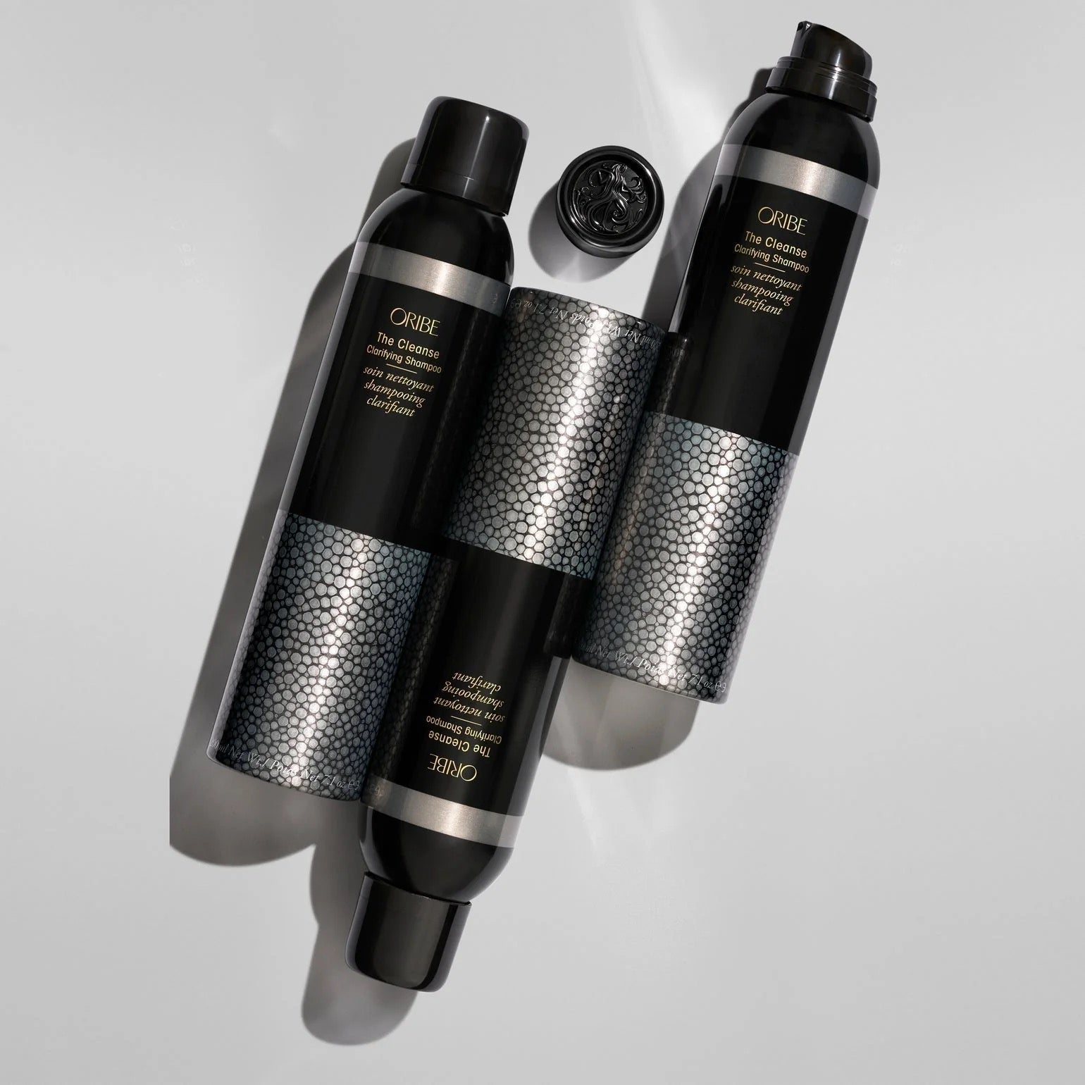 3 cans of Oribe The Cleanse Clarifying Shampoo 200 mL for buildup removal in Canada