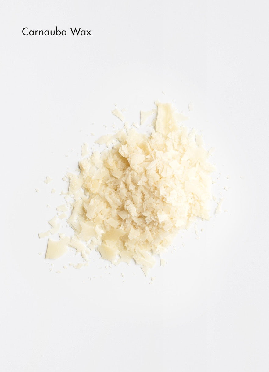 Carnauba wax on a white background