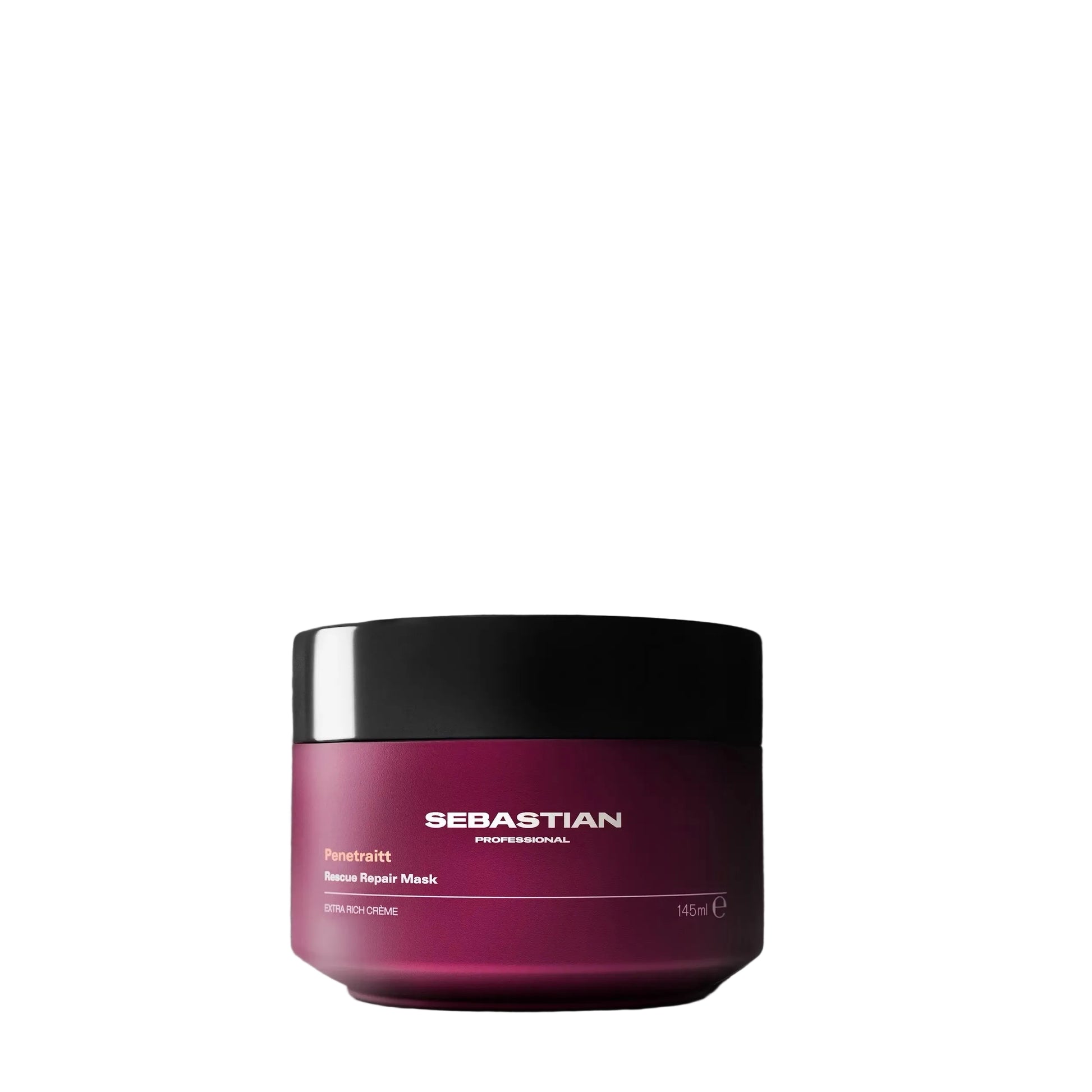 Sebastian hair mask jar on a gray background