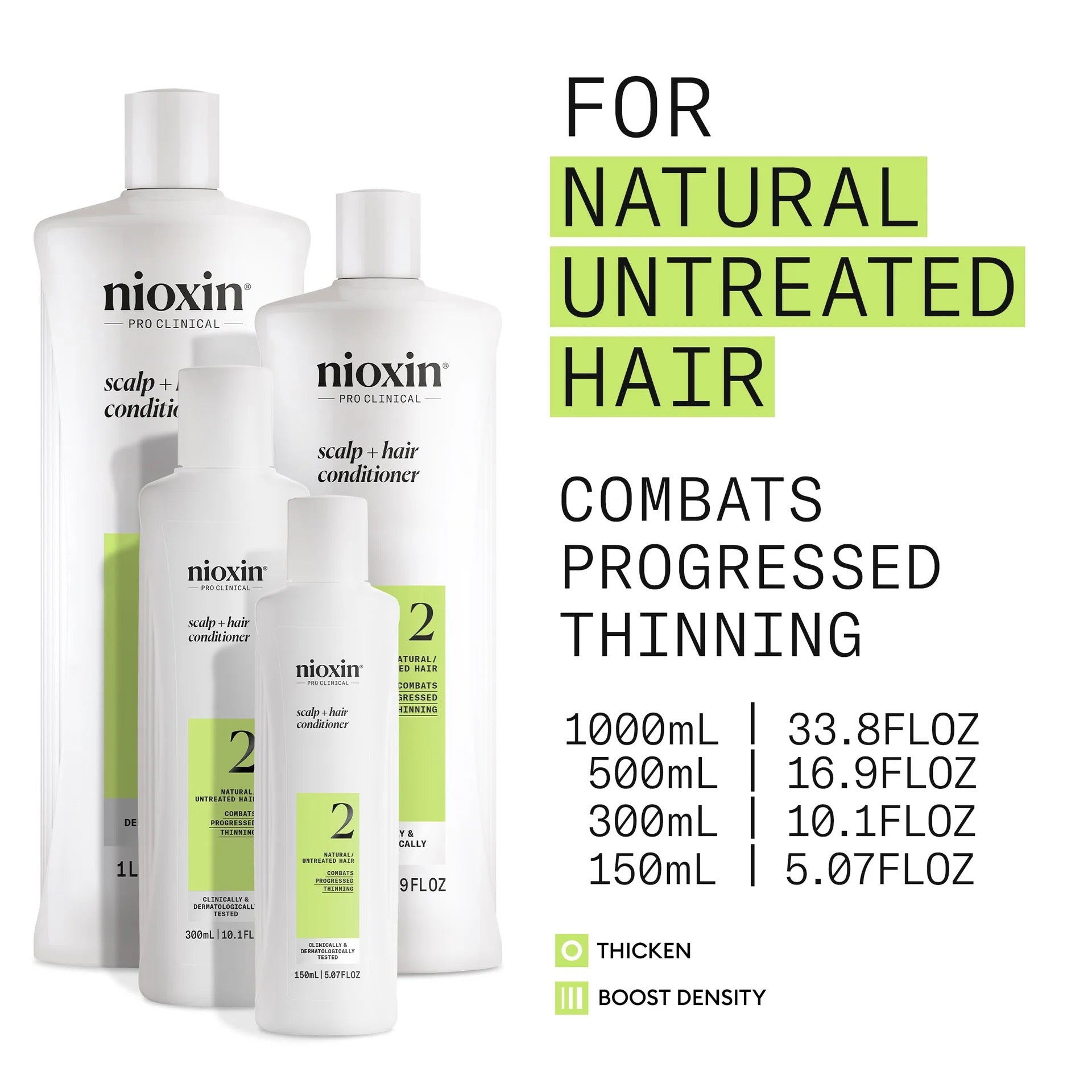 NIOXIN System 2 Scalp Therapy Conditioner (Canada) — Lightweight Strengthening Conditioner for Natural, Progressively Thinning Hair