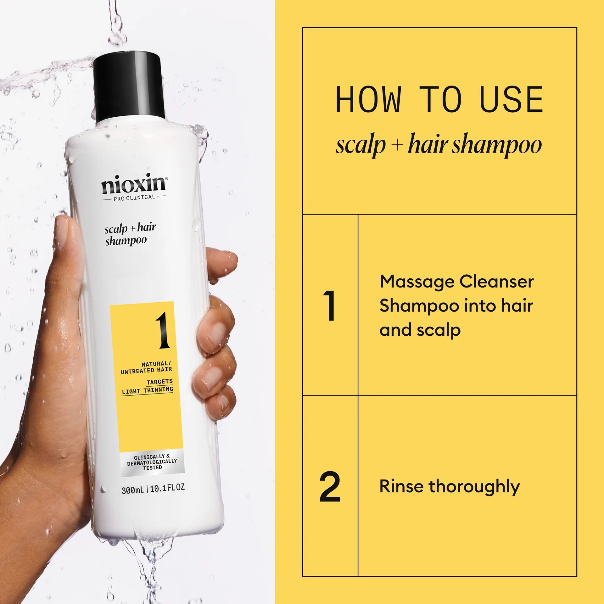 NIOXIN System 1 Cleanser Shampoo (Canada) — Clarifying, Volumizing Shampoo for Natural, Lightly Thinning Hair