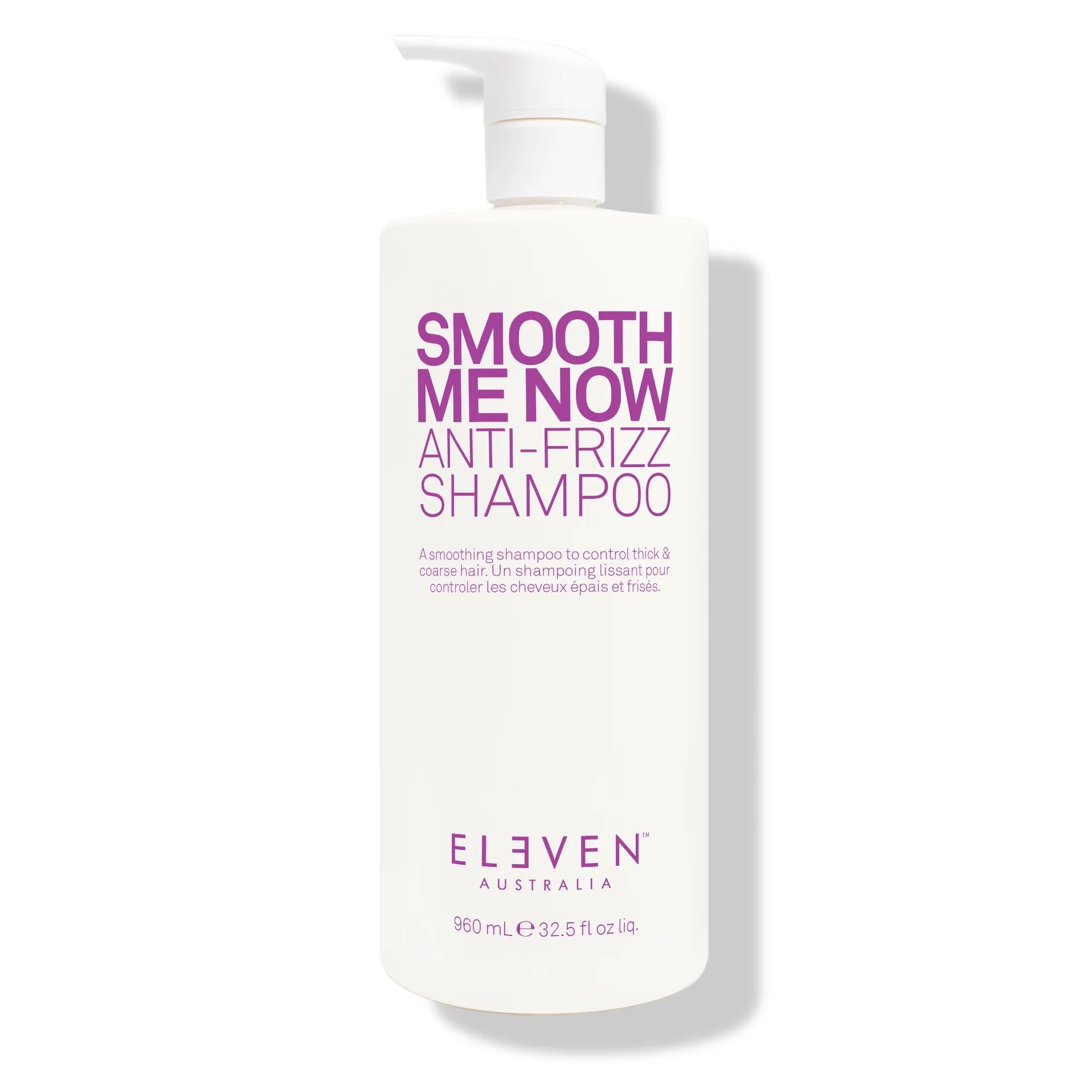 ELEVEN Australia Smooth Me Now Anti-Frizz Shampoo bottle 1 litre for dry coarse frizzy hair in Canada at Curious salons 