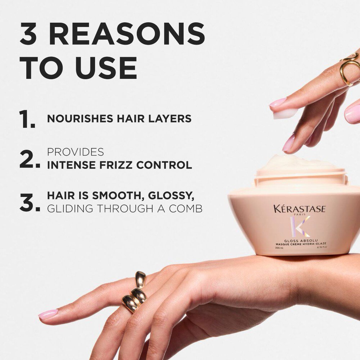 Kérastase Masque Crème Hydra-Glaze Anti-Frizz Hair Mask for Thick Frizzy Hair