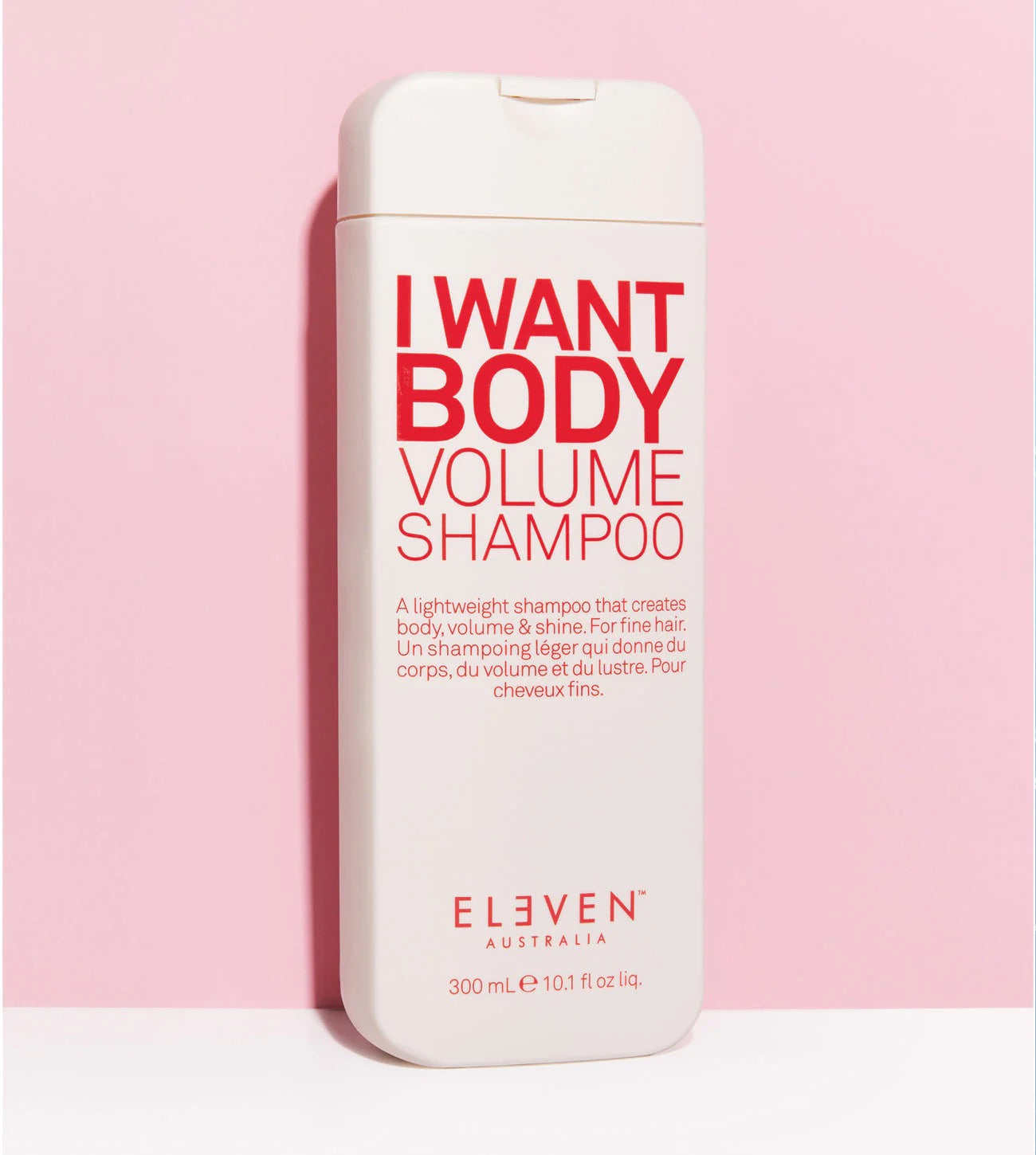 ELEVEN Australia I Want Body Volume Shampoo bottle for fine, flat hair and lightweight volume Curious Salons 