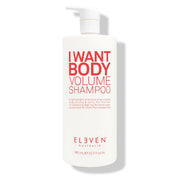 ELEVEN Australia I Want Body Volume Shampoo bottle for fine, flat hair and lightweight volume I litre