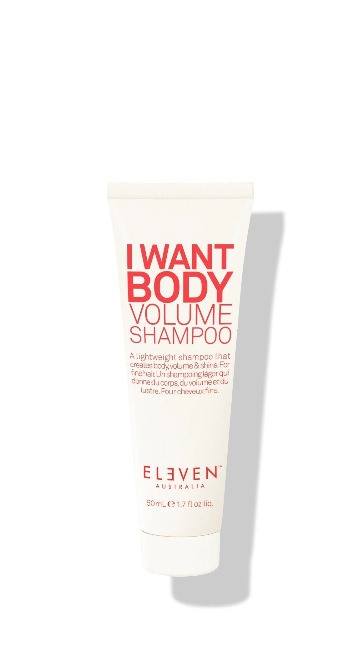 ELEVEN Australia I Want Body Volume Shampoo bottle for fine, flat hair and lightweight volume 50 ml 