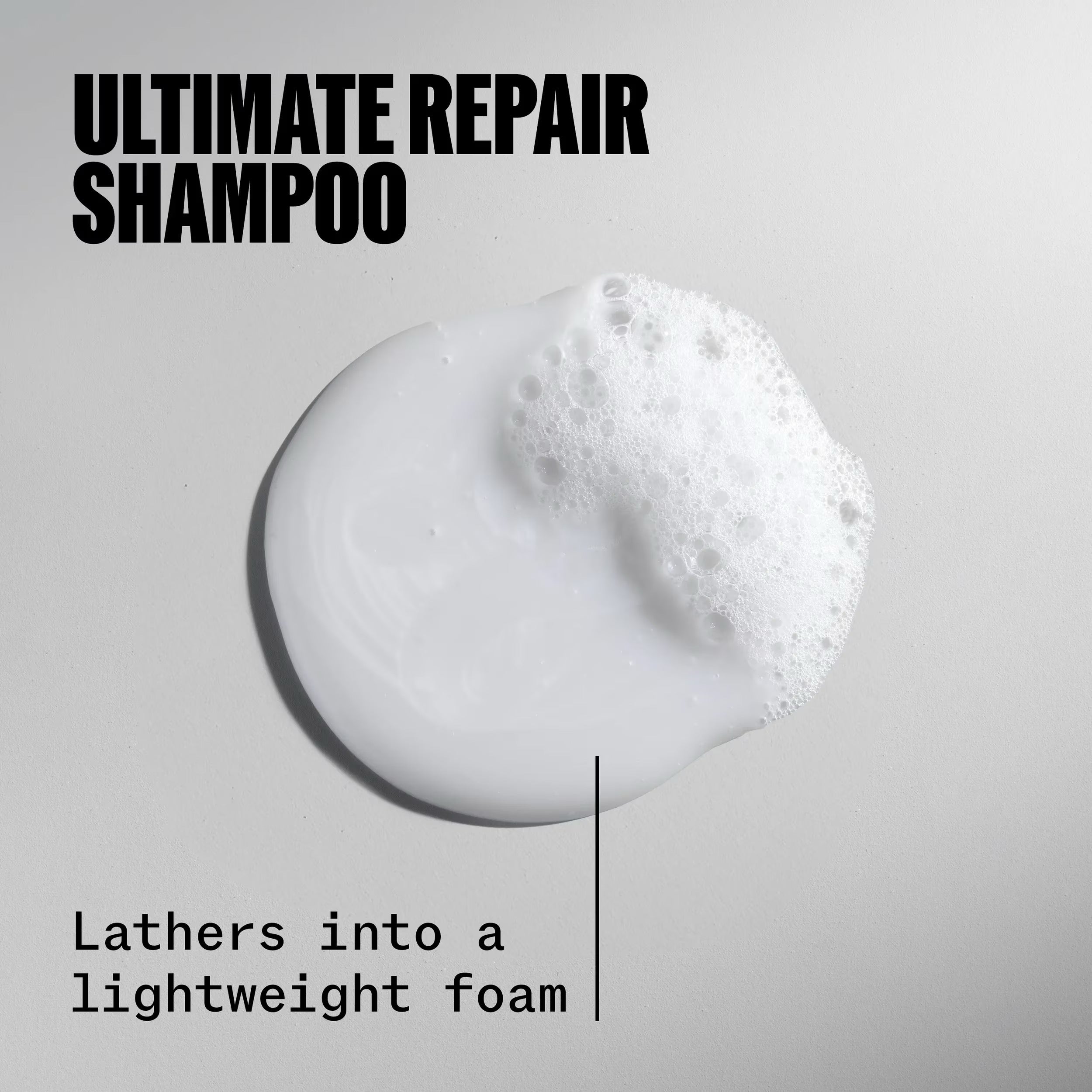 drop of Wella Ultimate Repair Shampoo bottle for damaged hair repair and professional Wella haircare in Canada