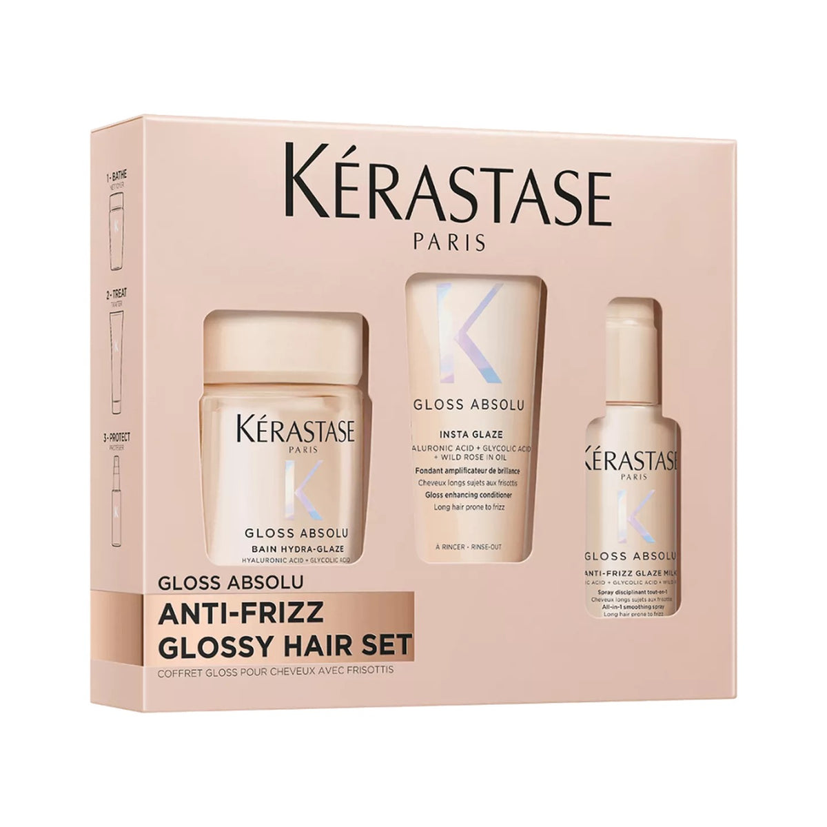 Kérastase Gloss Absolu Anti-Frizz Glossy Hair Set pat Curious Salons Calgary 