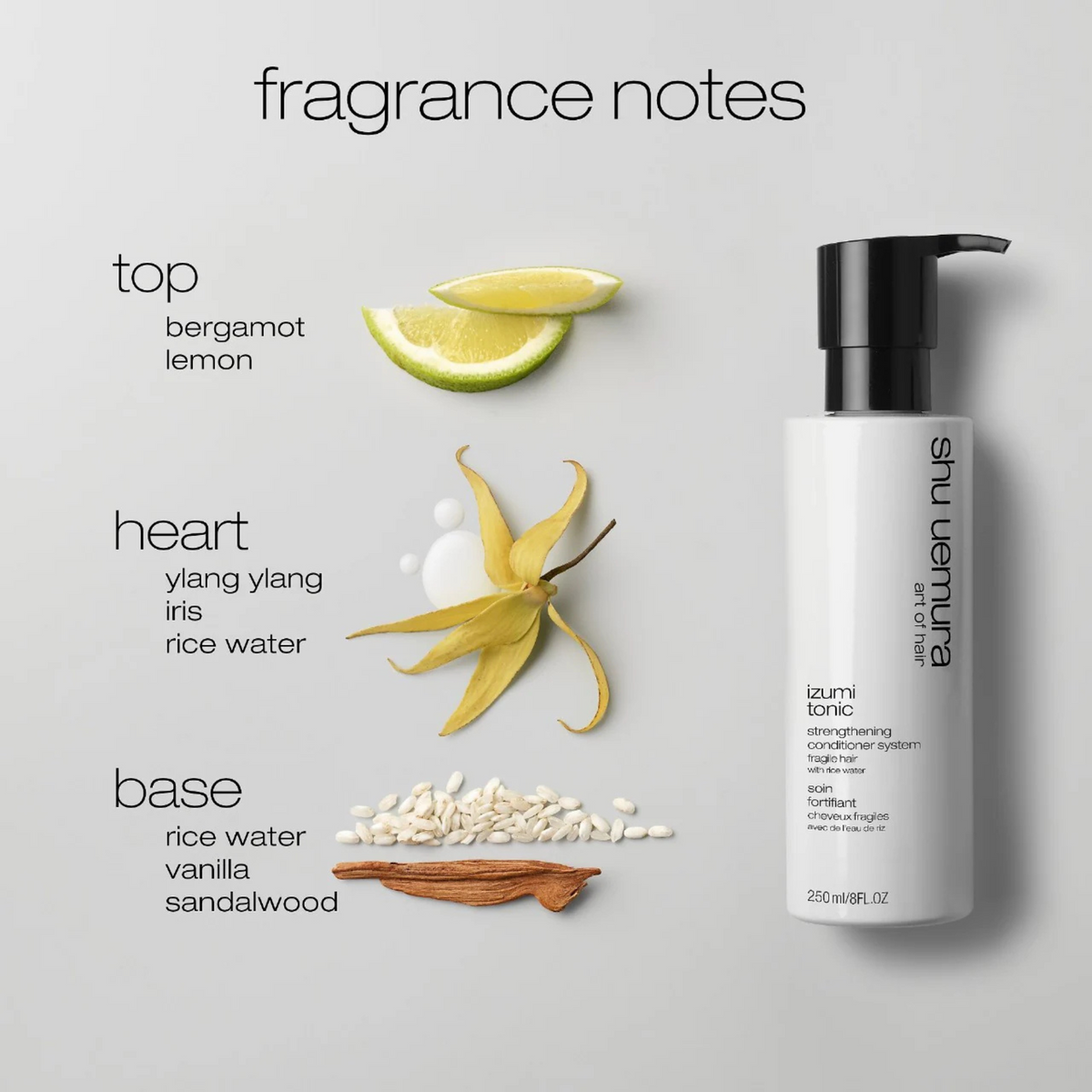 Shu Uemura Izumi Tonic Strengthening Conditioner, Curious Salons fragrance notes 