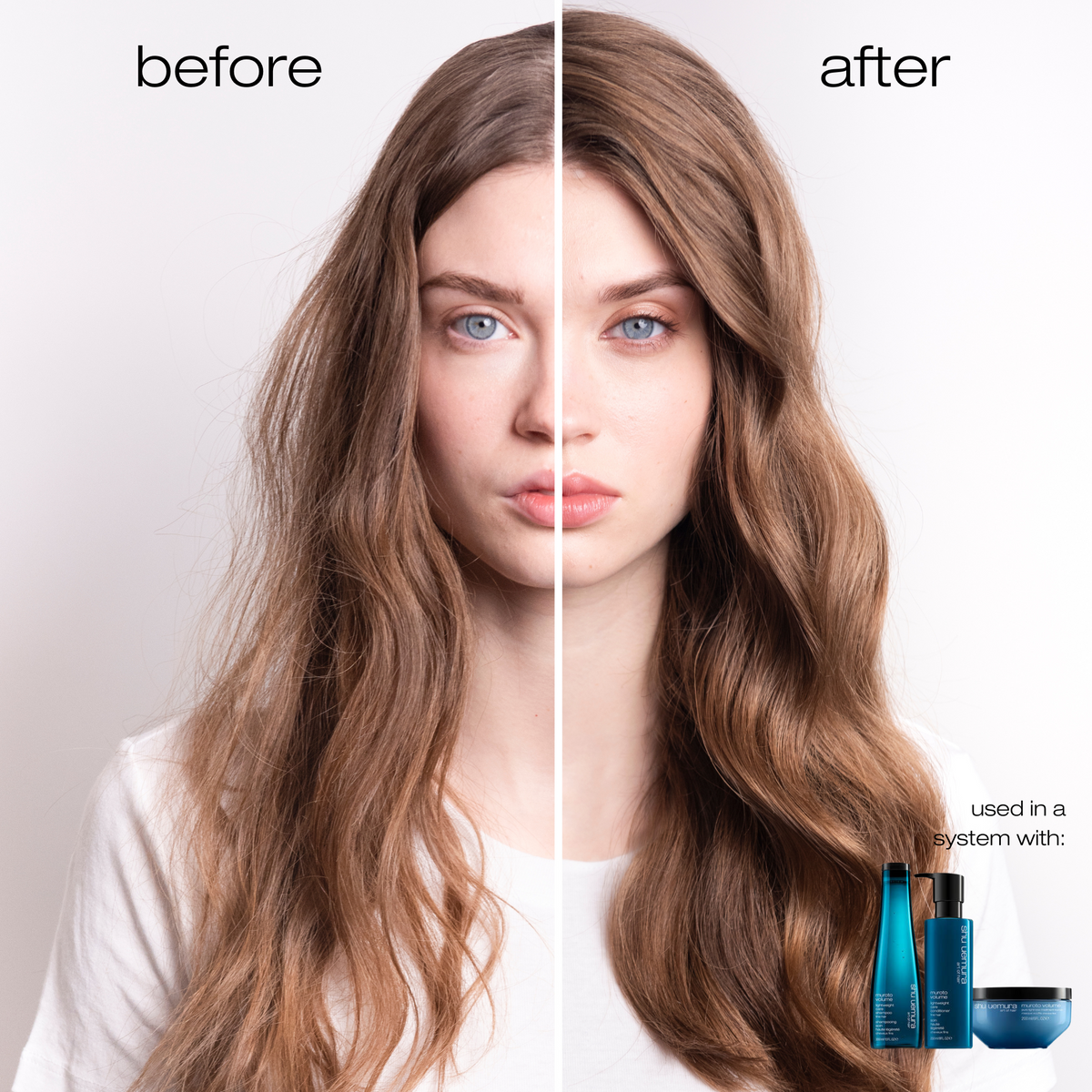 before and after of 
Shu Uemura Muroto 