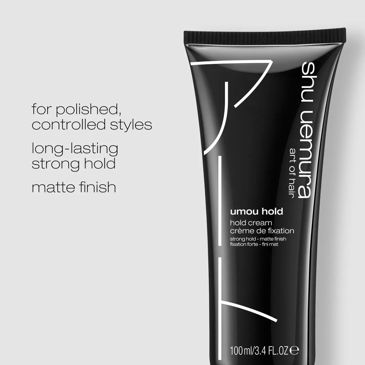 Shu Uemura Art of Hair Umou Hold matte finish hold cream in a black squeeze tube