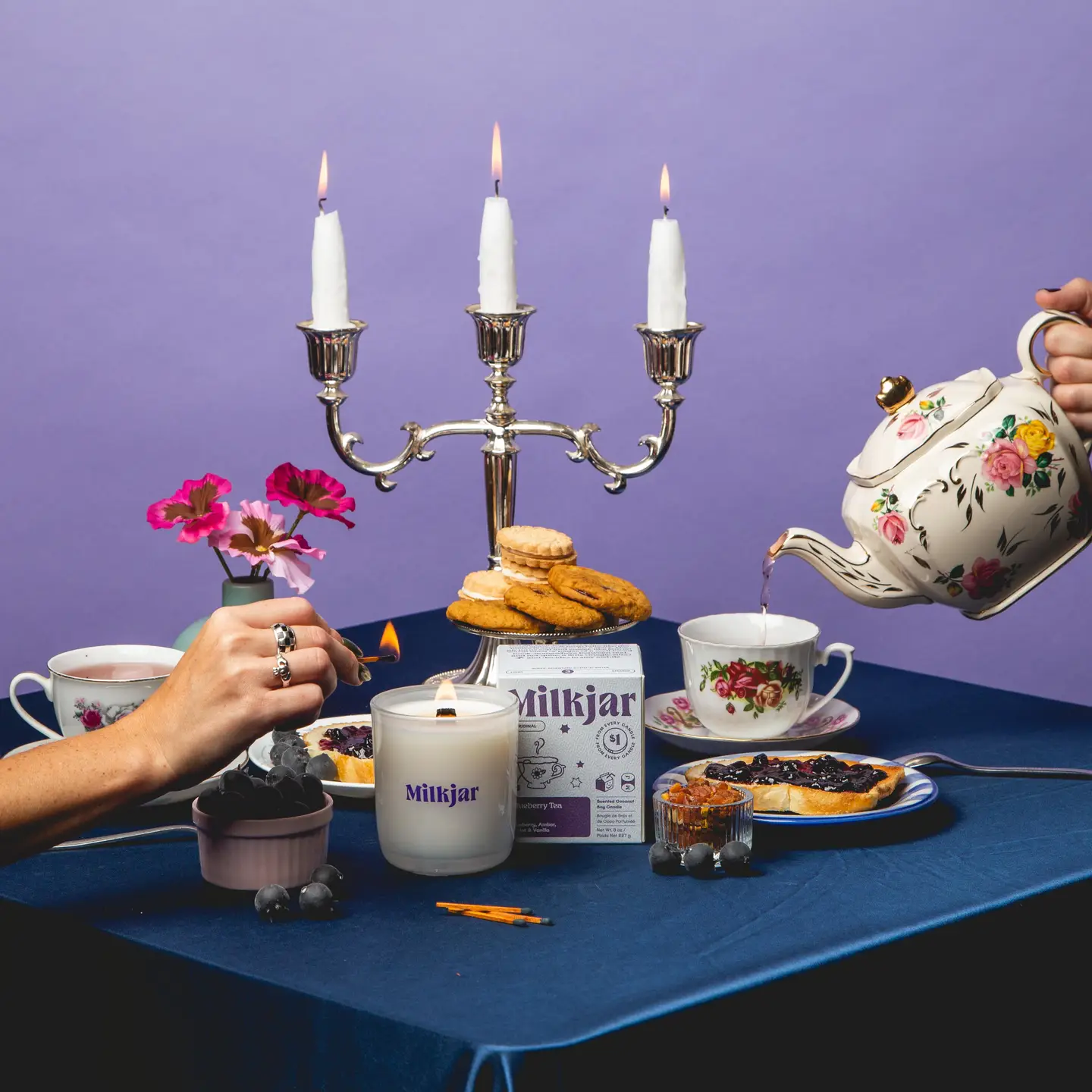 Blueberry Tea 8 oz Candle by Milk Jar Candle Co.