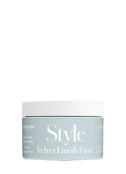 Jar of 'Style Velvet Finish Paste' on a white background