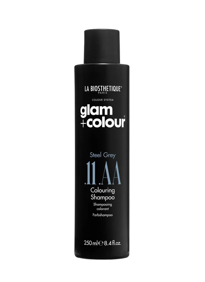 Black shampoo bottle with 'La Biosthetique' branding on a white background