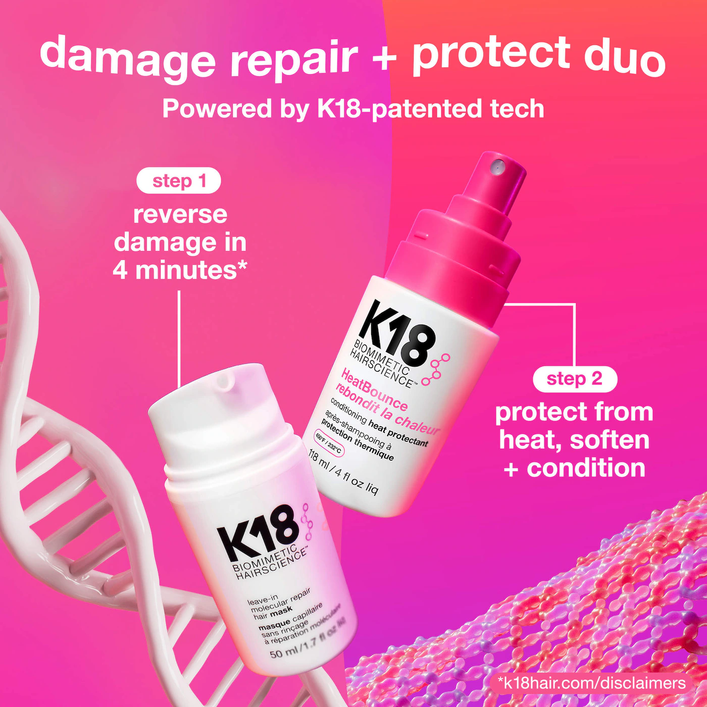 HeatBounce™ Leave-In Conditioner Heat Protectant by K18 Biomimetic Hairscience