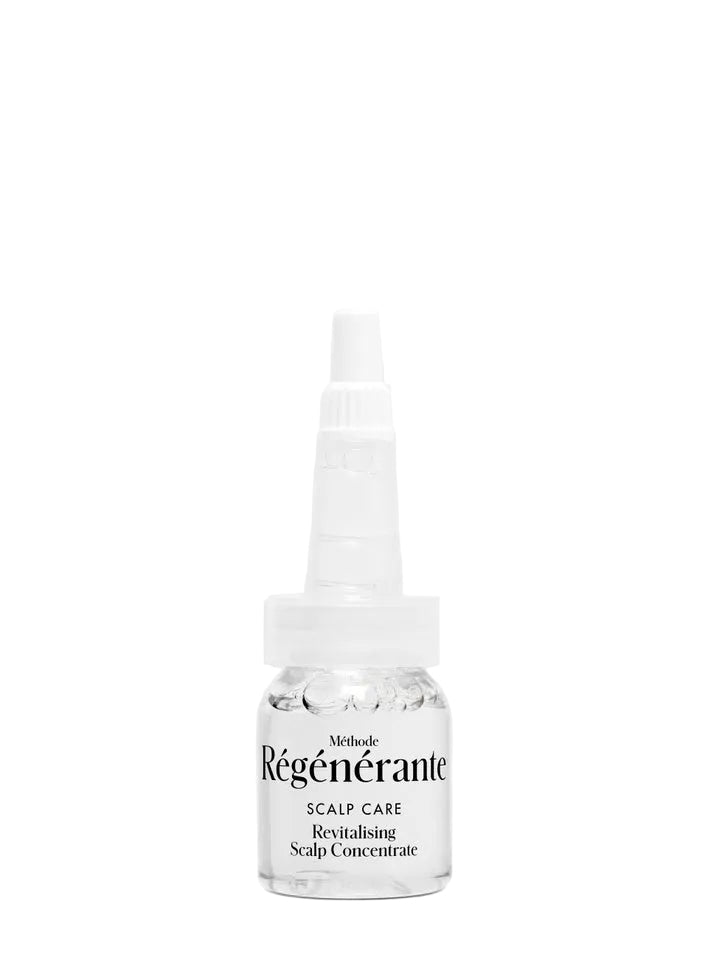 Bottle of Régénérante scalp care product on a white background